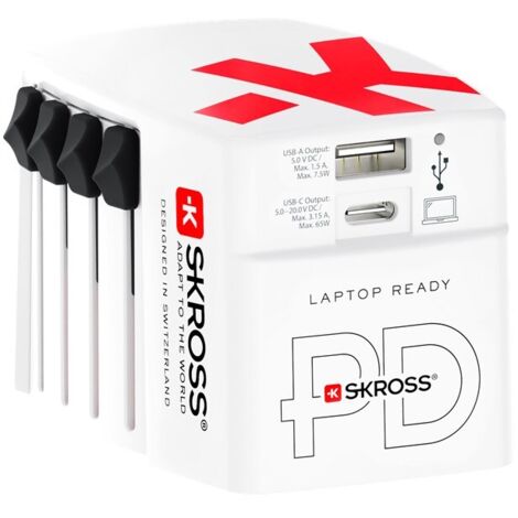 Skross 1302333 Reiseladegerät  World AC65PD