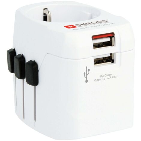 SKROSS 1302460 ADAPTATEUR DE VOYAGE PRO LIGHT USB (2XA)