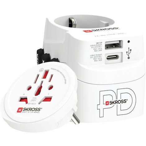 Skross 1.302473 Reiseladegerät  PRO Light USB AC30PD World