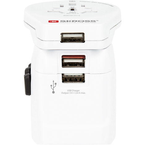 Skross 1302555 Reiseadapter Pro Light 3xUSB World
