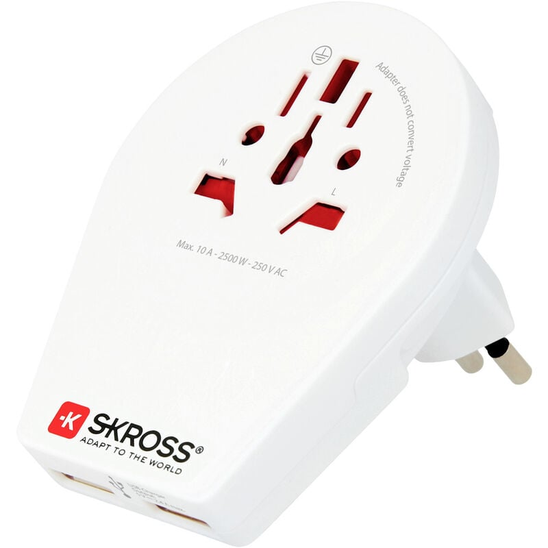 Skross - 1.500269 Reiseadapter World to Swiss+Italy+Brazil