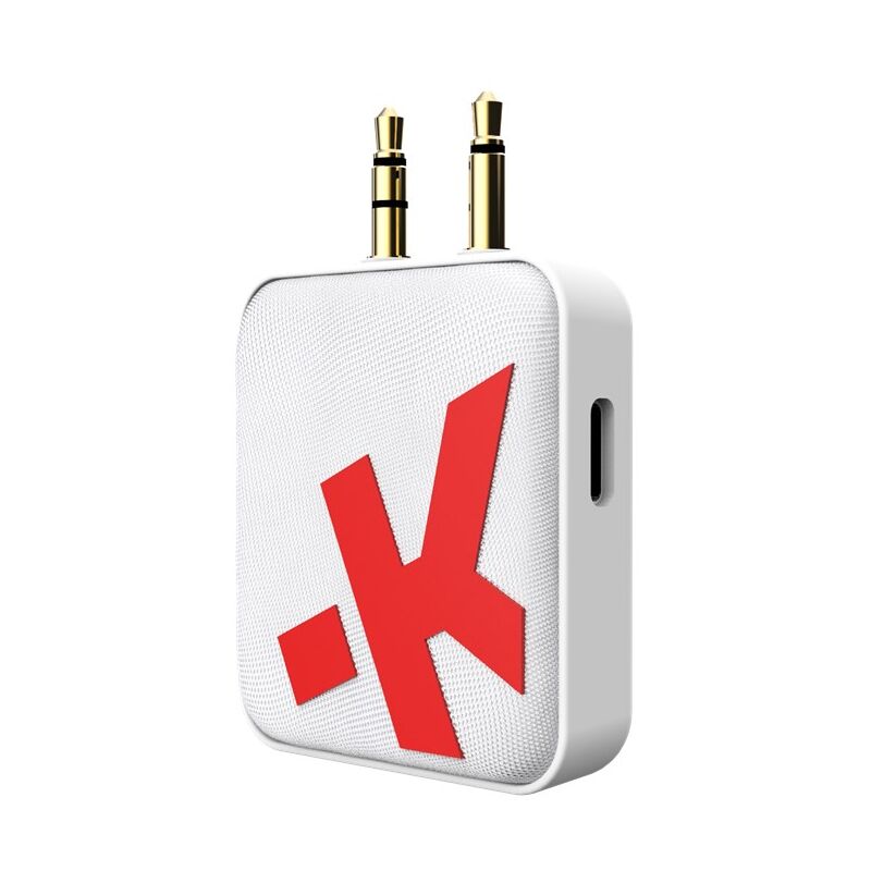 Adaptateur Audio sans Fil, adaptateur Bluetooth avec 2x prises jack 3,5 mm : 1x mono, 1x stéréo.