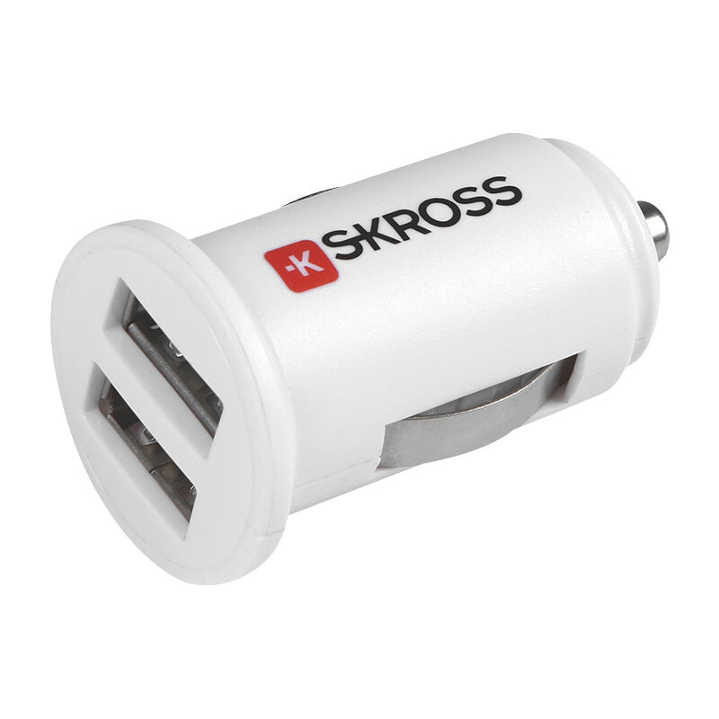 

Skross Cargador de viaje para coche, conectar al mechero y listo, carga hasta 2 dispositivos USB a la vez