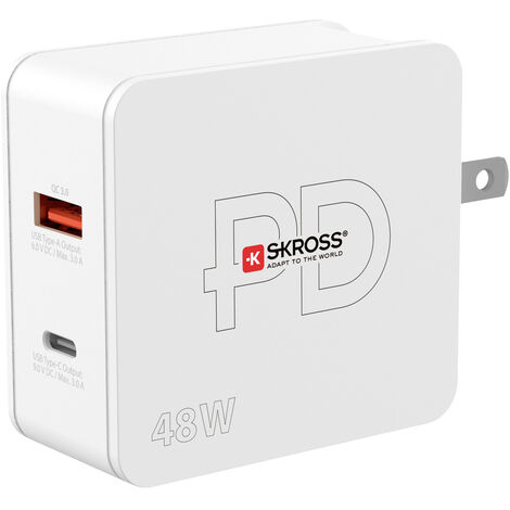 Skross Multipower Combo+ US USB Ladegerät 48 W 1x USB-A, 1x USB-C® Innenbereich