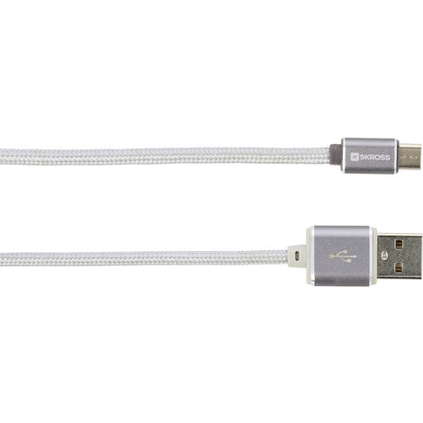 Skross USB-Kabel USB 2.0 USB-A Stecker, USB-Micro-B Stecker 1.00 m Silber 2700240