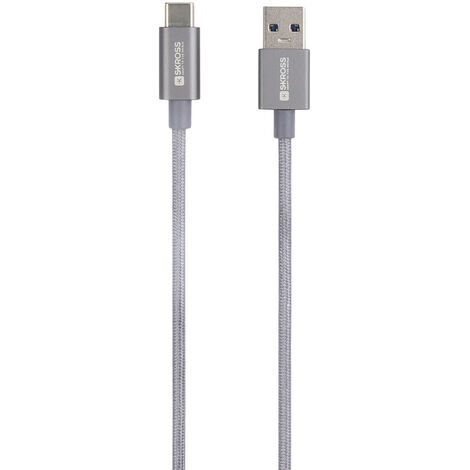 Skross USB-Kabel  USB 3.2 Gen1 (USB 3.0 / USB 3.1 Gen1) USB-A Stecker 1.20 m Spacegrau Rund, Flexibe