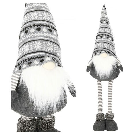 Skrzat de 54 a 86 cm, adorno navideño, gnomo navideño, gnomo con patas telescópicas.