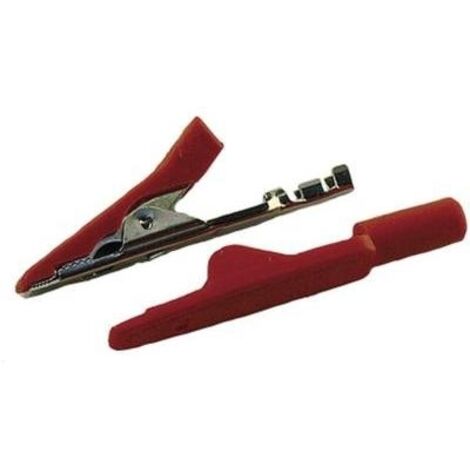 SKS GERMANY 930318101 SKS HIRSCHMANN MA 1, MORSETTO IN MINIATURA ROSSO, CAMPO DI SERRAGGIO MAX. : 4 MM, LUNGHEZZA: 41,5 MM, 1 PE
