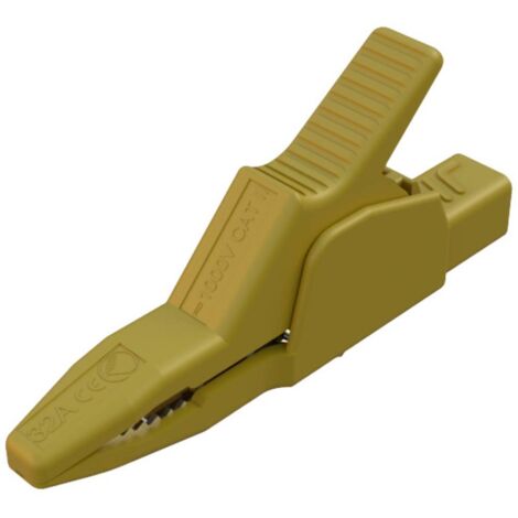 SKS Hirschmann AK 2 B 2540 I ge Pince crocodile de sécurité enfichable 4 mm CAT II 1000 V jaune