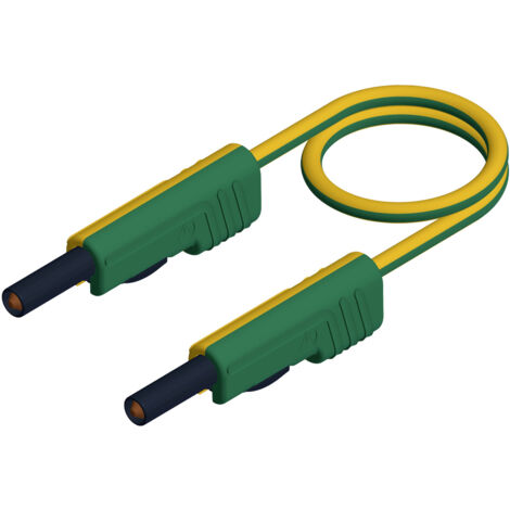 SKS Hirschmann MLB 100/1 V ge/gn Messleitung Lamellenstecker 4 mm Lamellenstecker 4 mm 1.00 m Gelb,