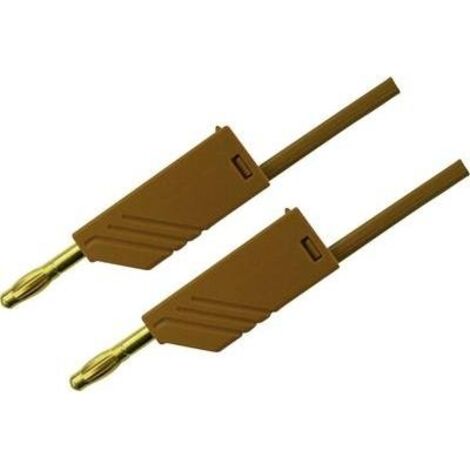 SKS Hirschmann MLN 100/2,5 BR Cavo di misura [Spina a banana 4 mm - Spina a banana 4 mm] 1.00 m Marrone 1 pz.