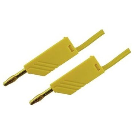 SKS Hirschmann MLN 200/2,5 GE Cavo di misura [Spina a banana 4 mm - Spina a banana 4 mm] 2.00 m Giallo 1 pz.