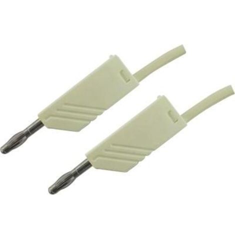 SKS Hirschmann MLN 50/2,5 WS Cavo di misura [Spina a banana 4 mm - Spina a banana 4 mm] 0.50 m Bianco 1 pz.