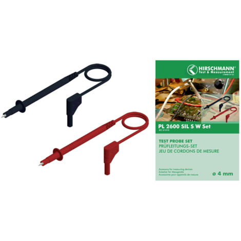 SKS Hirschmann PL 2600 SIL S W SET Sicherheits-Messleitungs-Set 4 mm-Stecker 4 mm-Stecker 1.00 m Rot