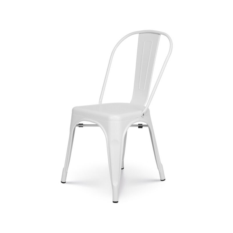 Kosmi - sku cdi - Lot de 2 Chaises en métal blanc mat style industriel - Finition mat