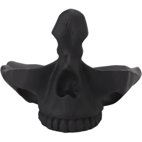 Skull Glasses Stand Lifelike Scratch Resistant Practical Statue Eyeglasses Holder with Storage Tray for Home Black