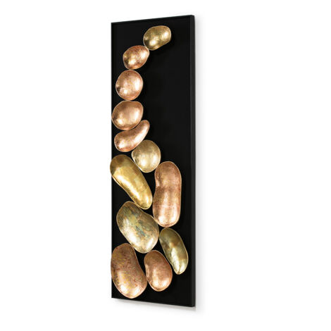 Skulptur 60x9x180 Schwarzes Holz / Multikolor -Promotionen / vertikale Dekoration für alle Stile, um zu Hause eine Note zu verleihen