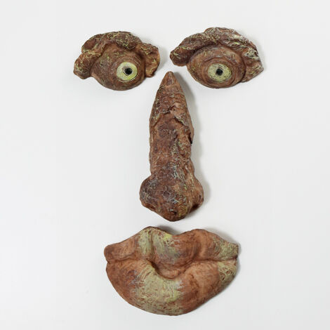 Skulptur „Gesicht eines alten Mannes“, lustige Gartendekoration
