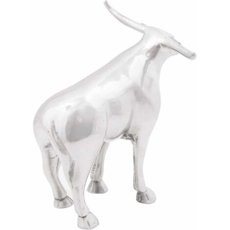 Skulptur Stier Silbern 20x17x23 cm Aluminium vidaXL327966