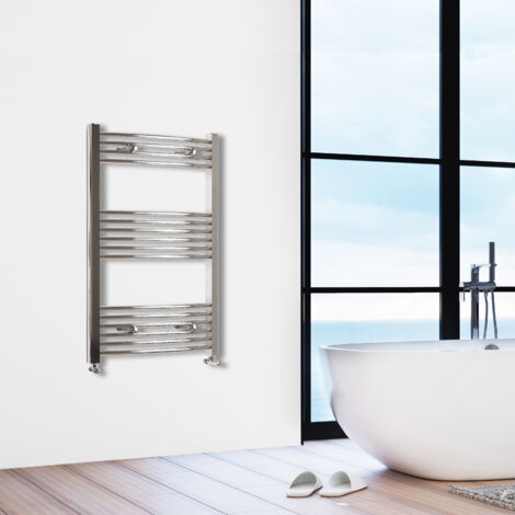 SKY Bathroom 1000x600mm(HxW)Chrome Curved Center Heated Towel Track Heated Towel Radiator