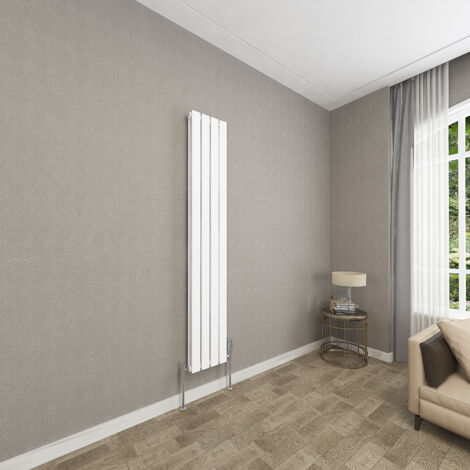 SKY Bathroom 1600x272mm White Double Flat Panel Radiator Vertical Central Heating Rad