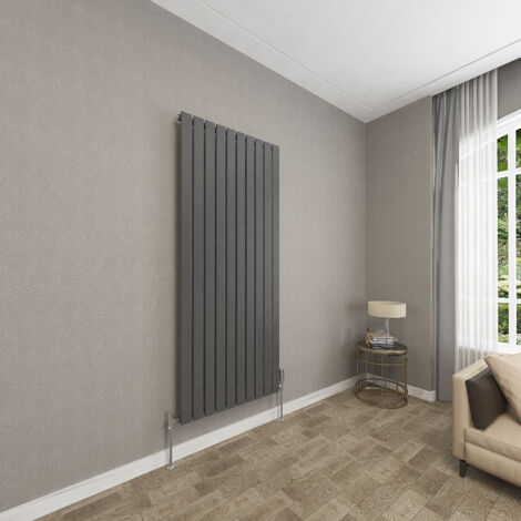 SKY Bathroom 1600x680mm Anthracite Single Flat Panel Radiator Vertical Central Heating Rad