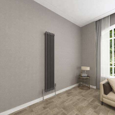 SKY Bathroom 2 Column Anthracite 1500x290mm Traditional Cast Iron Style Radiator