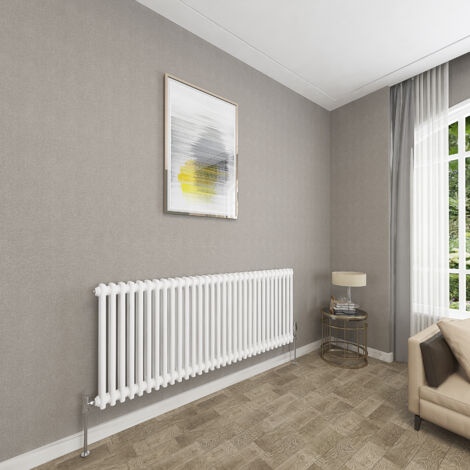 SKY Bathroom 2 Column White 600x1460mm Traditional Cast Iron Style Radiator