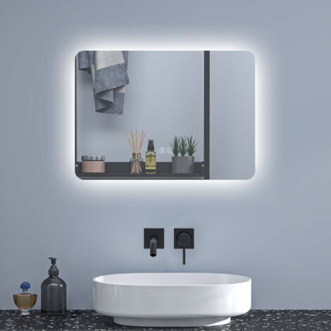 SKY Bathroom 70x50cm Backlit Bluetooth Bathroom Mirror with Shaver Socket Optional 3 Colour Light Anti-fog，Touch Switch