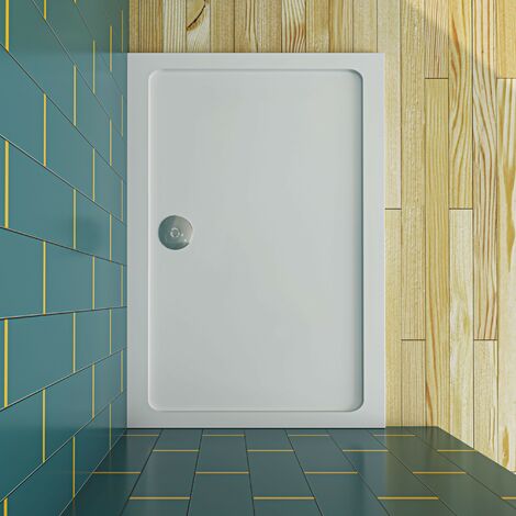SKY Bathroom 900x800mm Slimline Rectangle Shower Enclosure Stone Tray Free Waste