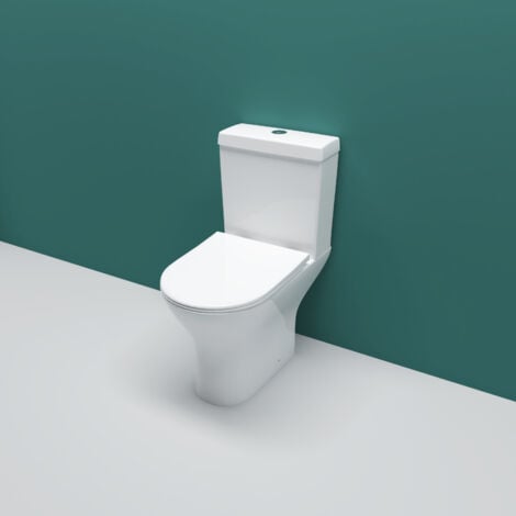 SKY Bathroom Close Coupled Toilet Modern Bathroom Round Soft Close Seat Pan Cistern