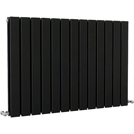 SKY Bathroom Flat Panel Radiator Horizontal 600x884mm Double Black