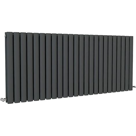SKY Bathroom Oval Column Radiator Horizontal 600x1416mm Double Anthracite