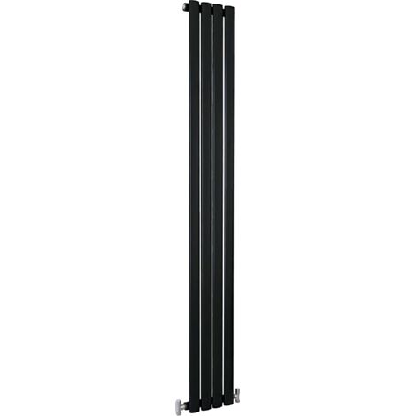 SKY Bathroom Oval Column Radiator Vertical 1800x236mm Single Black