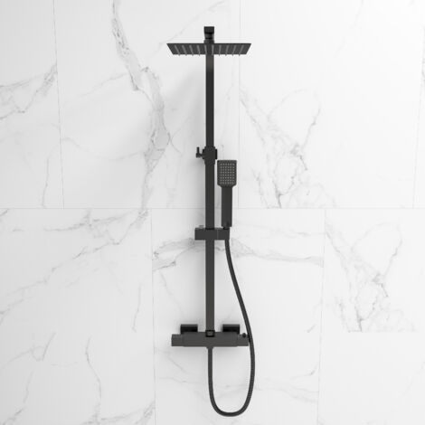 Sky Bathroom Thermostatic Mixer Shower Set COOL TOUCH Thermostatic Valve Square Black
