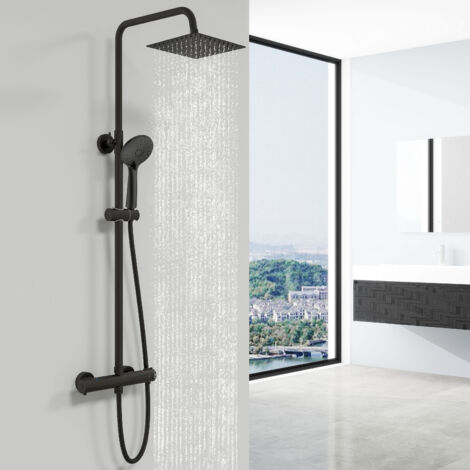 Sky Bathroom Thermostatic Square Mixer Shower With Dual Head Handset