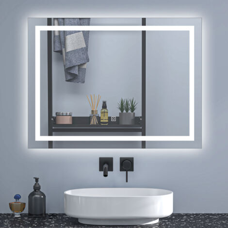 SKY Bathroom Wall-mounted LED Mirror with Anti-Fog Technology & Smart Memory LED Lighting – Dimmable white Color, IP44 Waterproof Design, 100x60cm