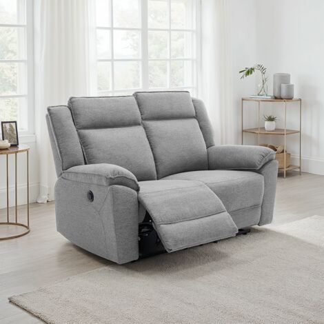 Skye 2 Seater Linen Electric Recliner Sofa (Grey)