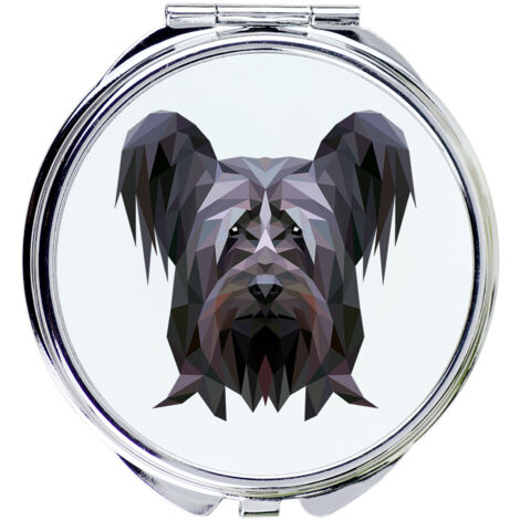 Skye Terrier - Spiegel mit Foto und geometrischer Aufschrift von Art-Dog