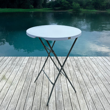 SKYLANTERN® Modèle 2025 amélioré - Table Haute Mange Debout Pliante Grand Plateau 80 cm - Hauteur 1,10M - Table Pliante Mange Debout Grande Capacité idéal pour Cérémonies et Mariages