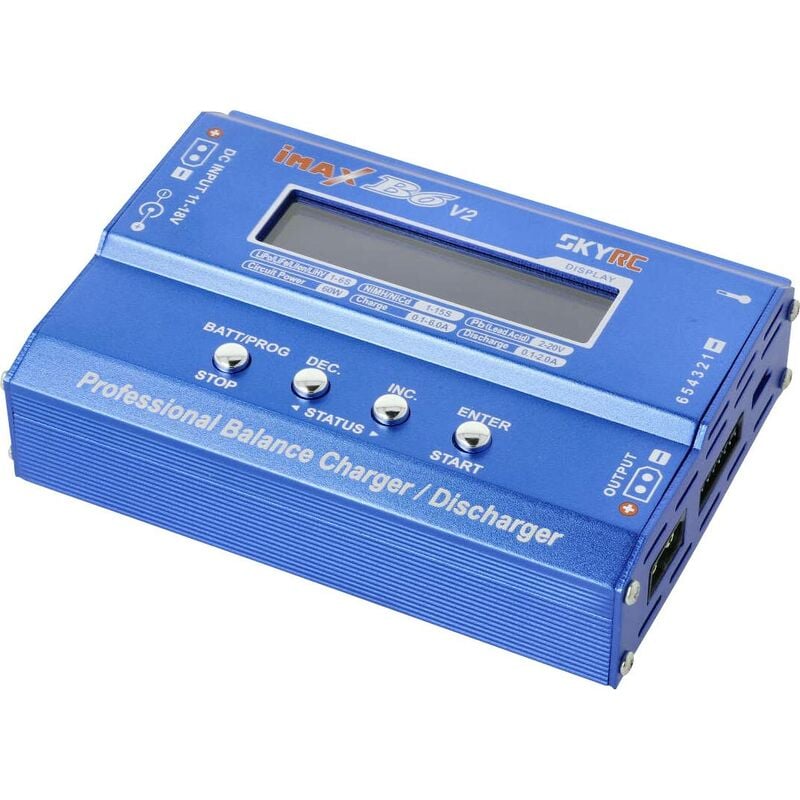 Skyrc - B6DC V2 Chargeur de modélisme 6 a plomb, LiFePO, LiHV, Li-ion, Li-polymère, NiCd, NiMH Coupure par minuteur, Surveillance de température, Aff