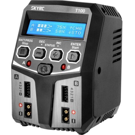 SKYRC T100 Caricatore per modellismo 5.0 A Piombo, LiFePO, LiHV, LiIon, LiPo, NiCd, NiMH Spegnimento con timer, Display