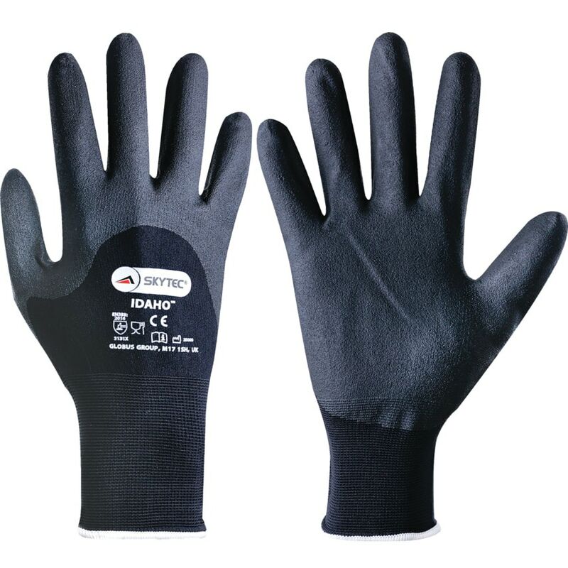 PVC Coated Gloves, Mechanical Hazard, Black, Size 9 - Skytec