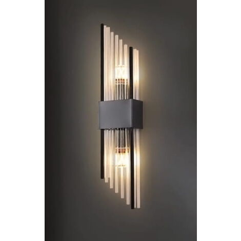Slash - Grande Applique Cristal Noir 500x120 mm, 2xE14, 40W, Noir