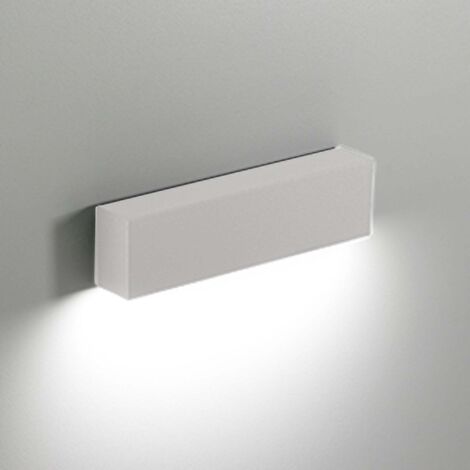 Slat Applique LED 4W IP65 Rectangulaire en Aluminium Moulé sous Pression Blanc Mat pour Éclairage Intérieur et Extérieur Dimensions 18x4,5x3 cm