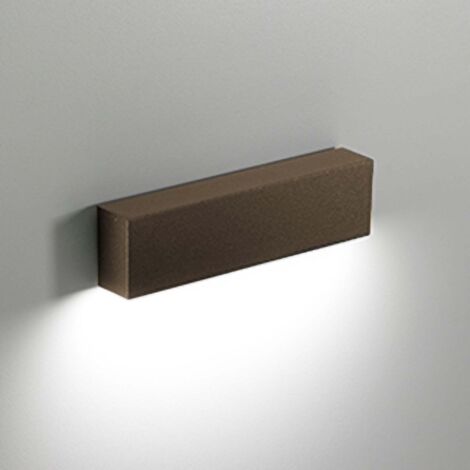 Slat Applique Murale LED 4W IP65 3000K 470lm en Aluminium Couleur Corten pour Éclairage Design Intérieur et Extérieur Ligne Slat