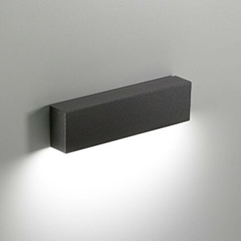 Slat Applique murale LED design moderne rectangulaire en aluminium moulé sous pression pour extérieur et intérieur, gris foncé, 4W 3000K, IP65