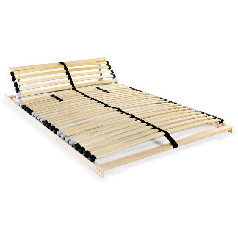 Slatted Bed Base without Mattress with 28 Slats 7 Zones 100x200 cm Vidaxl