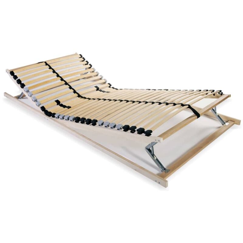 Slatted Bed Base without Mattress with 28 Slats 7 Zones 90x200 cm Vidaxl