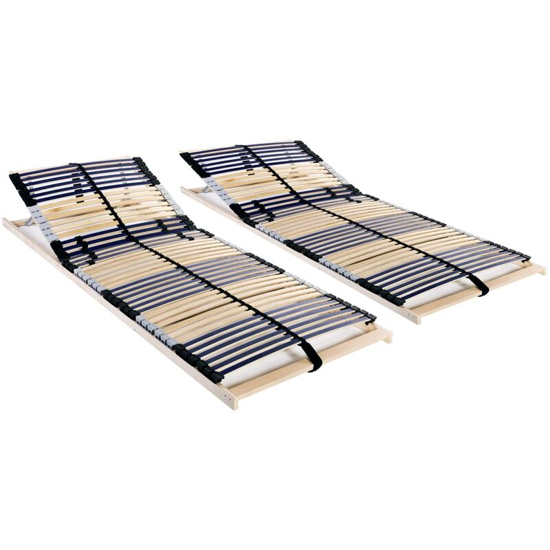 Vidaxl - Slatted Bed Bases without Mattress 2 pcs with 42 Slats 80x200 cm